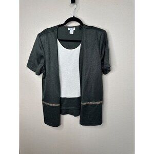 Dress Savvy Womens Green Blouse 16P‎ Short sleeve vintage pullover polyester